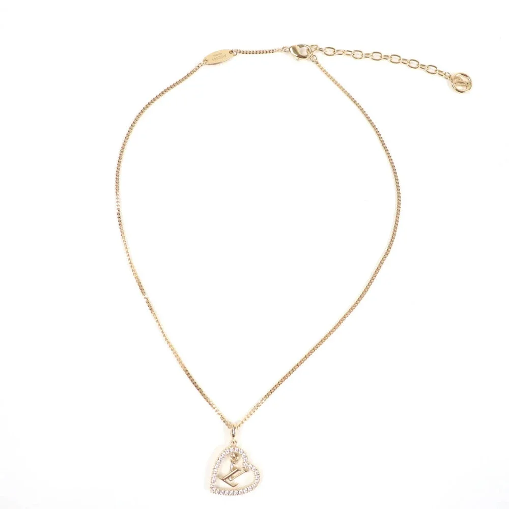 LOUIS VUITTON Gold Heart Necklace
